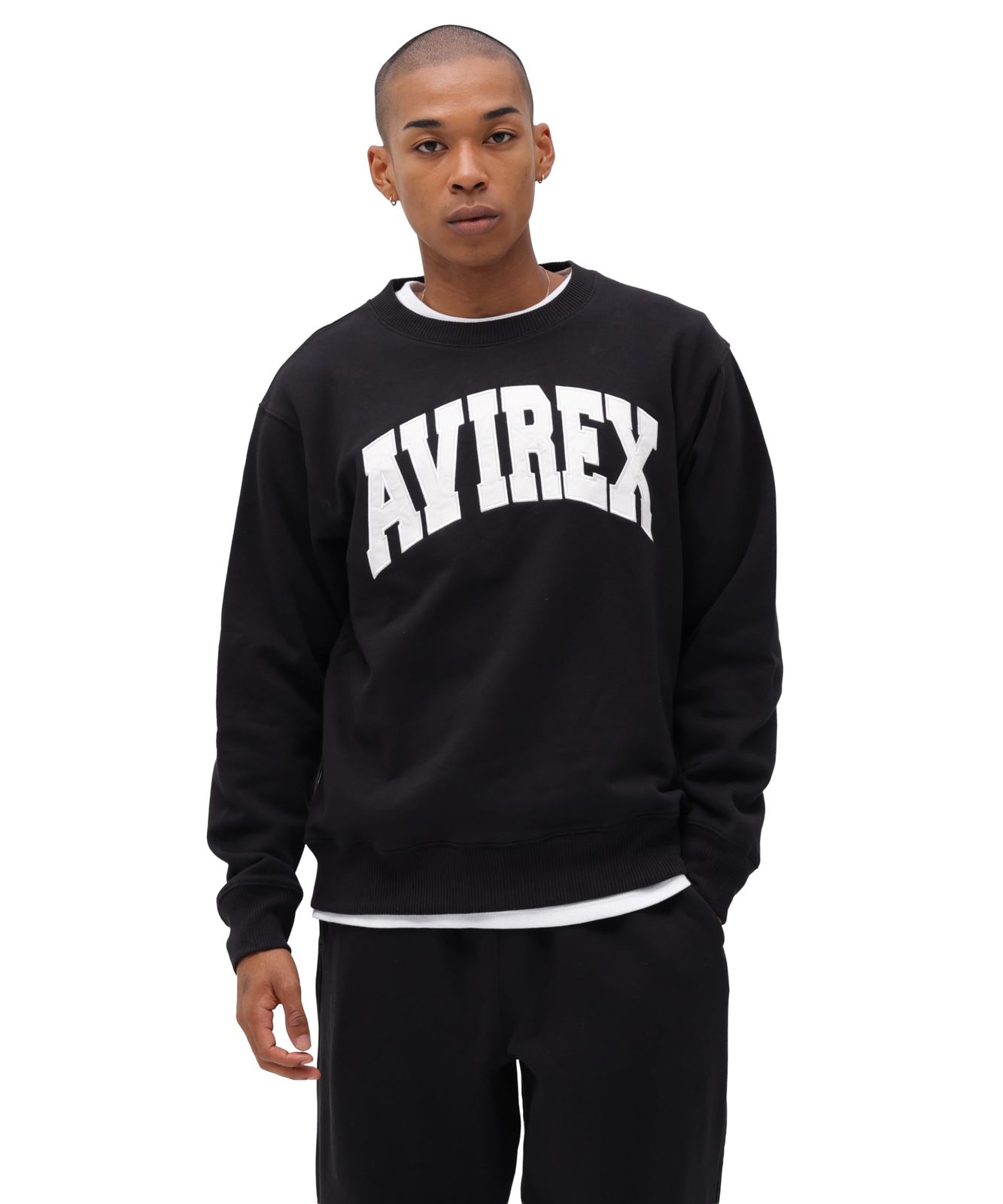 新品 [Avirex] [アヴィレックス] 【DAILY/デイリー】 CREW NECK L/S SWEAT LOGO/クルーネック ロングスリーブ スウェット / 783-3932003 メンズ 2XL 010 ブラック