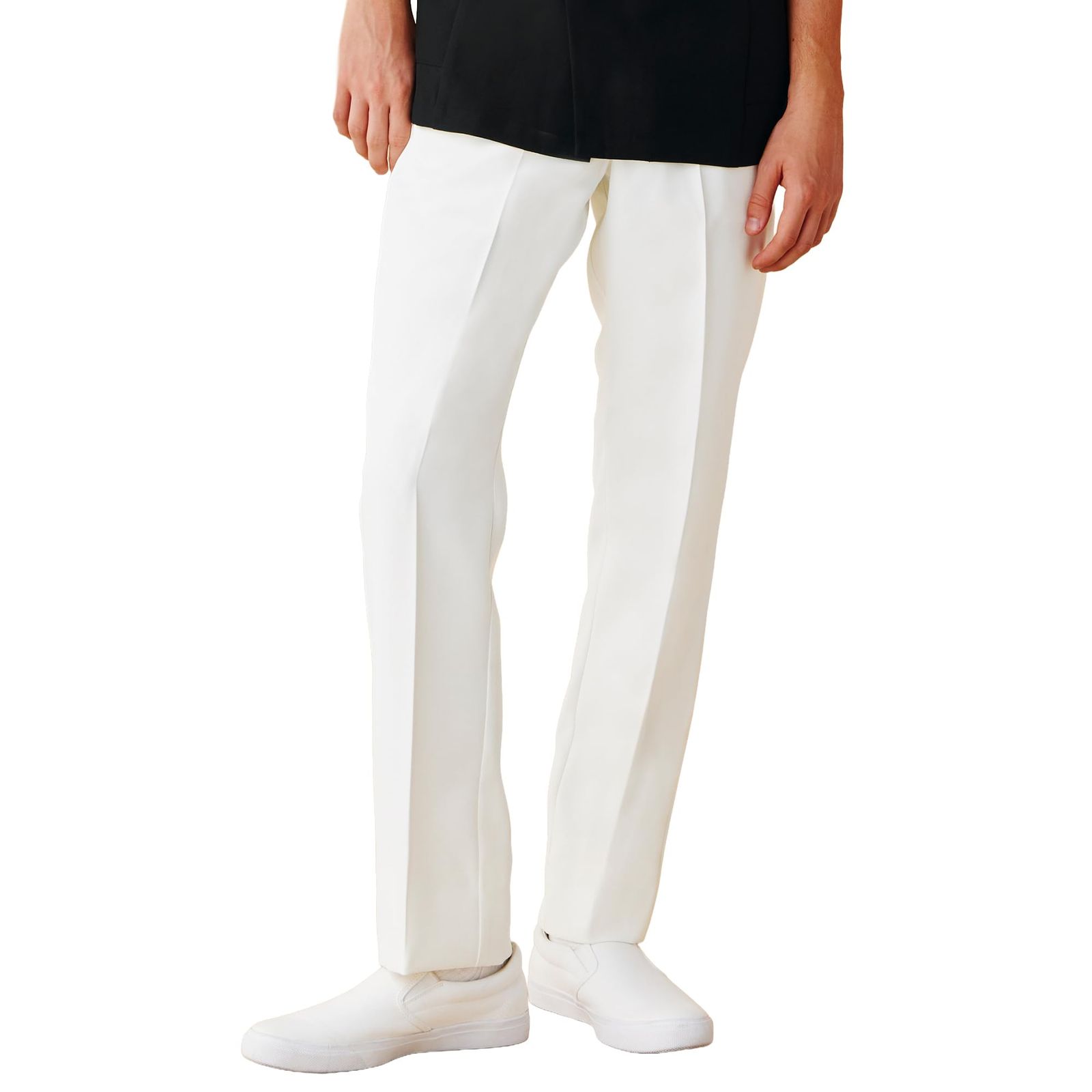新品 [ミッシェルクラン] 男性 メンズ 股下マチ 脇ゴム パンツ【透防止/ストレッチ/制菌/工業洗濯対応】 MK0009 C-12 オフホワイト 3L