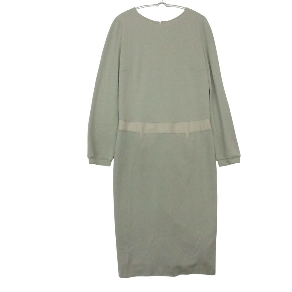 美品 CIVIDINI チヴィディーニ ロング ワンピース 長袖 切替 ニット ジャージ ライトグレー系 44 レディース 【中古】