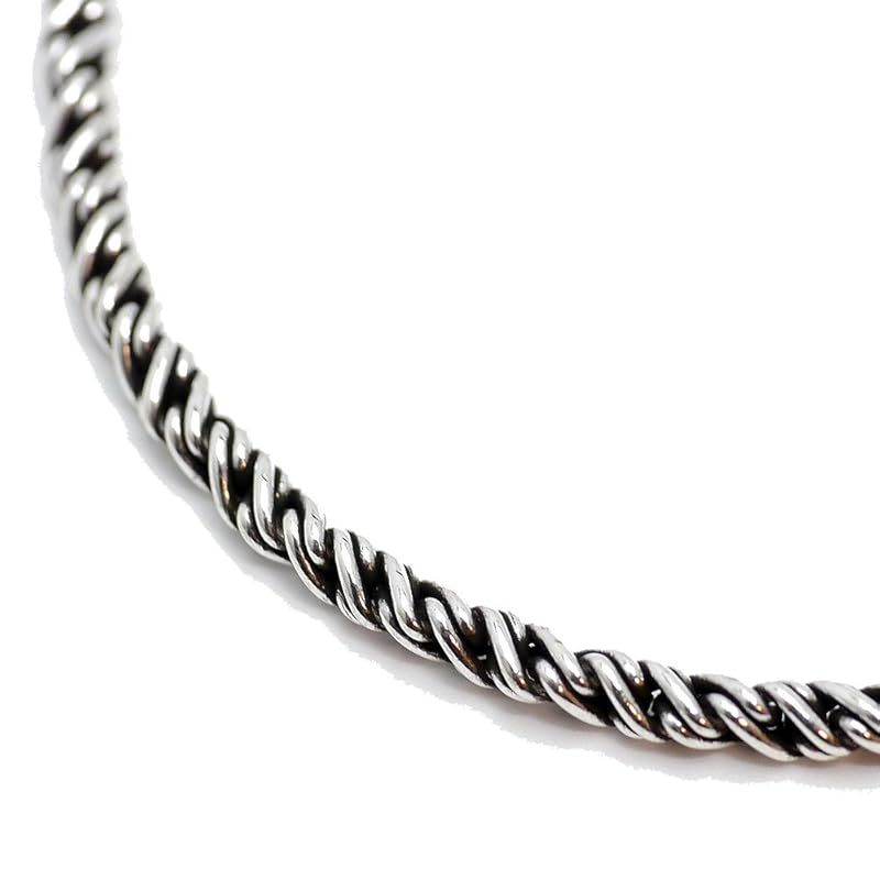 [シルバーワン] シルバー925 ロープ チェーン ネックレス メンズ ko [幅3mm 長さ60cm] (燻し加工)