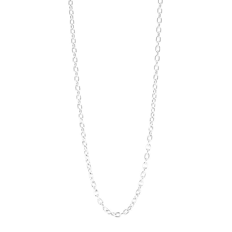 [ライオンハート] ネックレス スモールシルバーチェーンネックレス 0.15cm幅 シルバー925 メンズ (ポーチ付き) 直営 アズキ 50cm(いぶし無し)