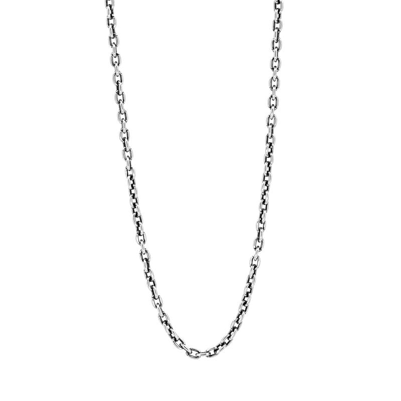 [ライオンハート] ネックレス スモールシルバーチェーンネックレス 0.15cm幅 シルバー925 メンズ (ポーチ付き) 直営 アズキ 60cm(いぶし仕上げ)
