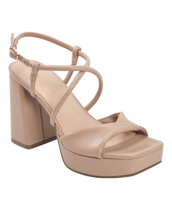 マークフィッシャー レディース シューズ サンダル プラットフォーム ヒール Marc Fisher Womens Glady Crisscross High Block Heel Platform Sandals Light Natural