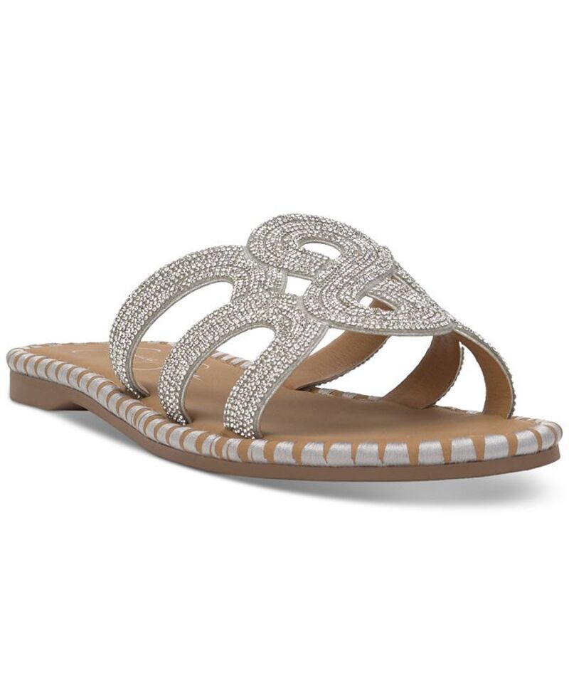 ジェシカシンプソン レディース シューズ サンダル Jessica Simpson Womens Bria Rhinestone Slide Sandals Silver Rhinestone シルバー