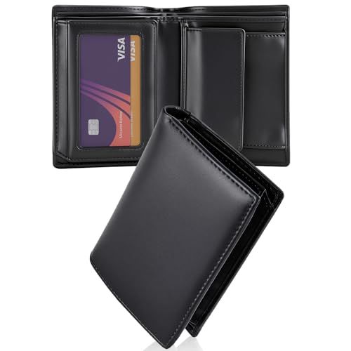 【新品】[JPILST] 財布 メンズ 2つ折り 本革 RFIDスキミング防止 コンパクト 使いやすい 大容量 さいふ 二つ折り財布 メンズ 薄型 カード 8 枚収納 ブック型透明カードポケット 一流の職人が作る 折りたたみさいふ 紳士用 父 679508e6