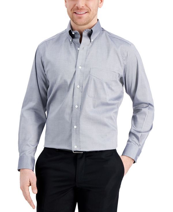 クラブルーム メンズ トップス シャツ レギュラーフィット Club Room Mens Regular Fit Pinpoint Dress Shirt Grey グレー