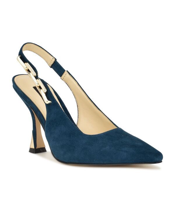 ナインウェスト レディース シューズ パンプス Nine West Womens Veroni Stiletto Slingback Dress Pumps Dark Teal Blue Suede ブルー