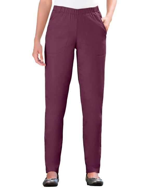 ウーマン ウィズイン レディース ボトムス デニムパンツ ストレート デニム Woman Within Womens Within Straight Leg Fineline Denim Jean Deep claret デニム