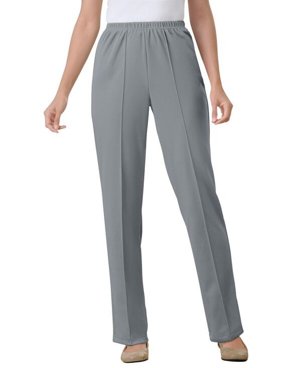 ウーマン ウィズイン レディース ボトムス カジュアルパンツ ニット Woman Within Womens Within The HassleFree ElasticWaist Soft Knit Pant Gunmetal ガンメタル