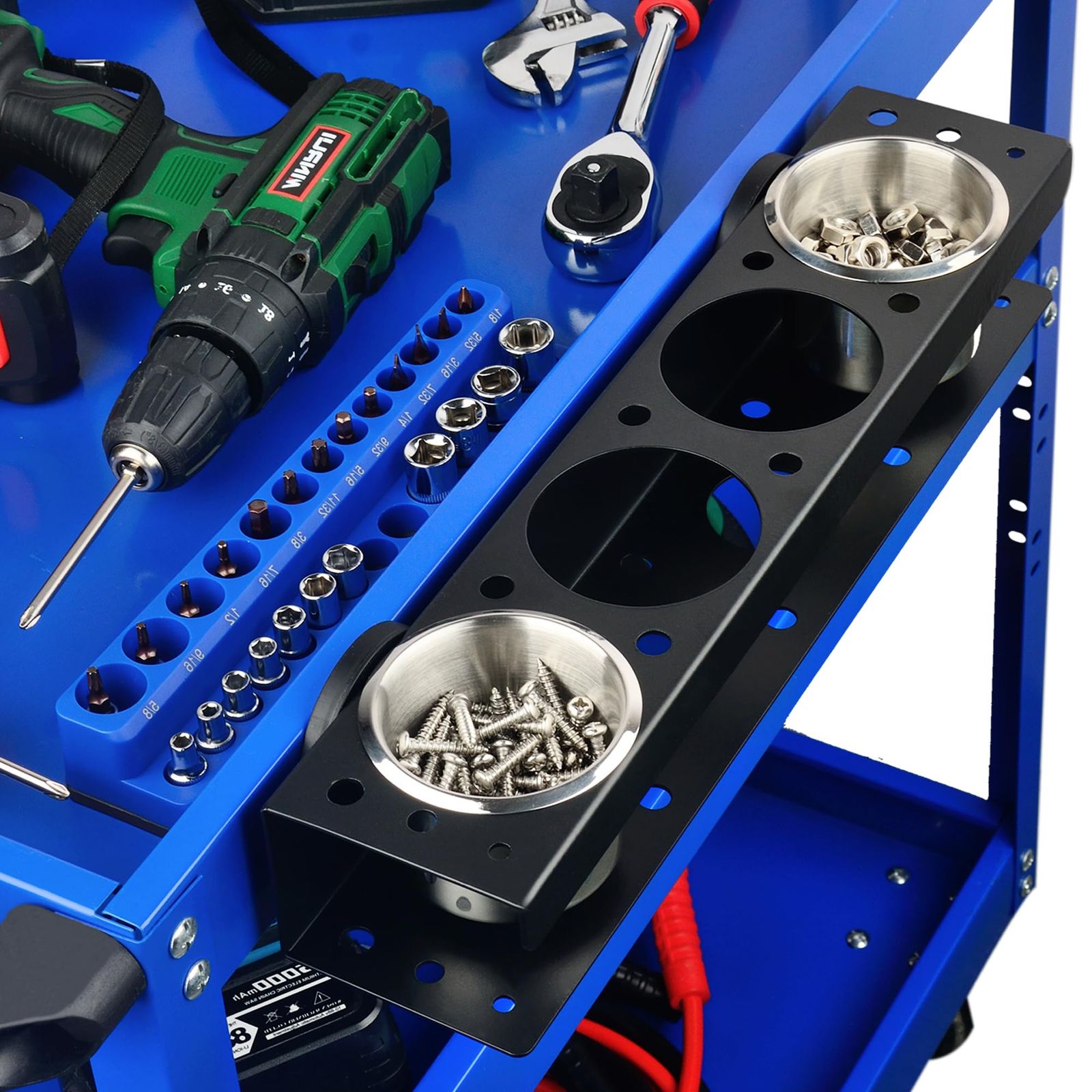 ULIBERMAGNET 電動工具オーガナイザーラック 磁気高耐久スプレーボトルホルダー 壁取り付けメタルツールラック スクリュードライバー コードレス ドリル ネジ 釘収納 倉庫 ガレージ ツールボックス用ユーティリティラックts aecfba99