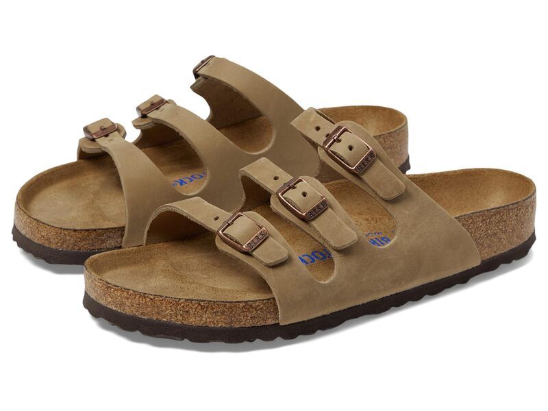 ビルケンシュトック レディース シューズ サンダル レザー Birkenstock Florida Soft Footbed Oiled Leather Tobaccoiled L