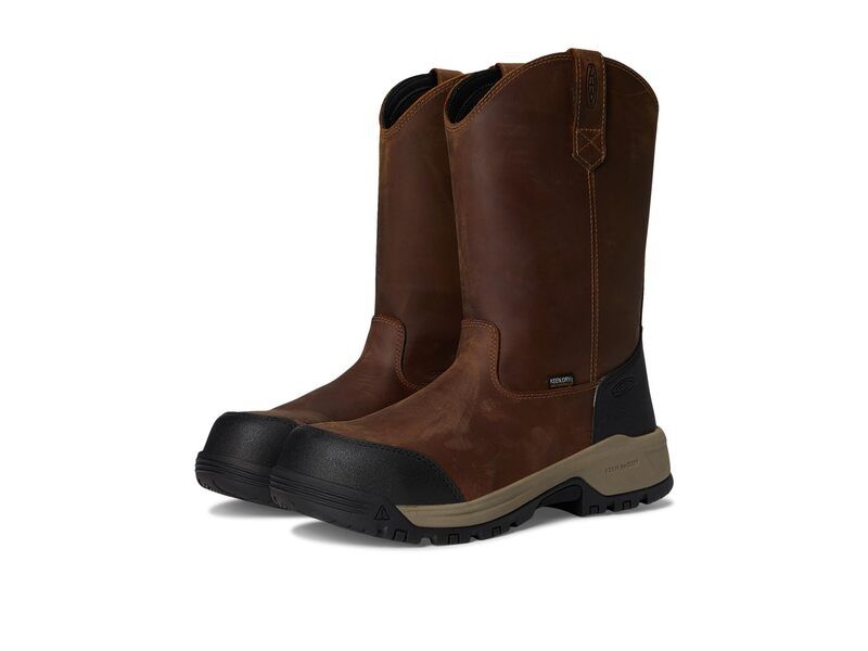 キーン メンズ シューズ ブーツ・レインブーツ KEEN Utility Evanston PullOn Waterproof Boot CarbonFiber Toe BisonBlack ブラック