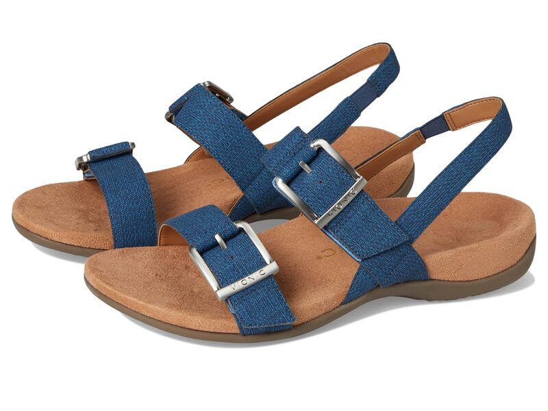 バイオニック レディース シューズ サンダル VIONIC Reese Slingbacks Denim Blue Synt デニム