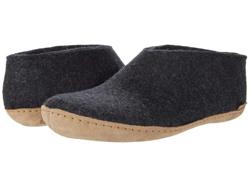 グリオプス メンズ シューズ サンダル ウール レザー Glerups Wool Shoe Leather Outsole Charcoal チャコール