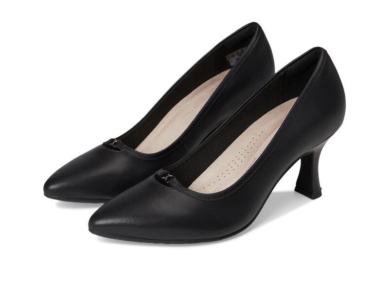 クラークス レディース シューズ ヒール Clarks Kataleyna West Black Leather ブラック