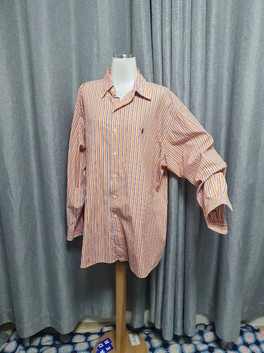 XL ポロラルフローレン ストライプ シャツ オレンジ