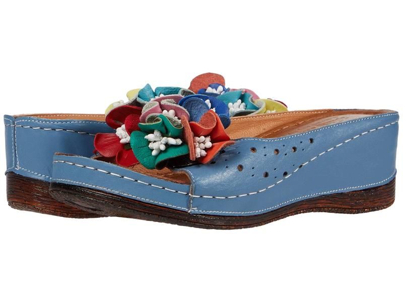 スプリングステップ レディース シューズ ヒール Spring Step Flowerchild Blue ブルー
