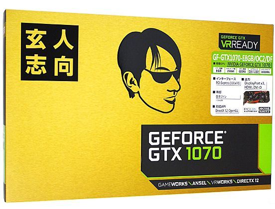 bn:1] 玄人志向グラボ GF-GTX1070-E8GB/OC2/DF PCIExp 8GB 元箱あり