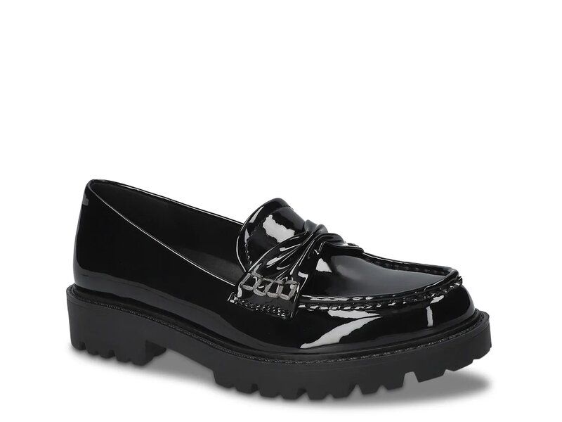 ベラヴィータ レディース シューズ スリッポン・ローファー Bella Vita Avalon Loafer Black Patent Synthetic ブラック
