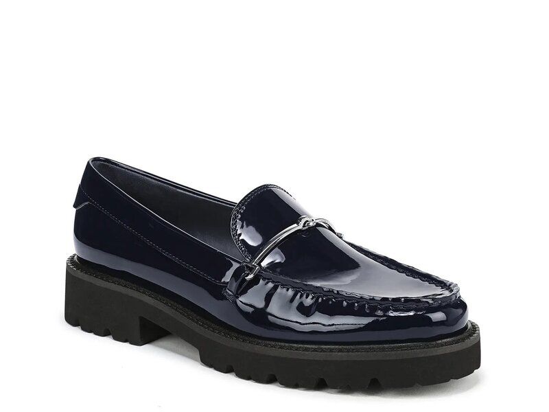 フランコサルト レディース シューズ スリッポン・ローファー Franco Sarto Senna Loafer Midnight Navy Patent ネイビー