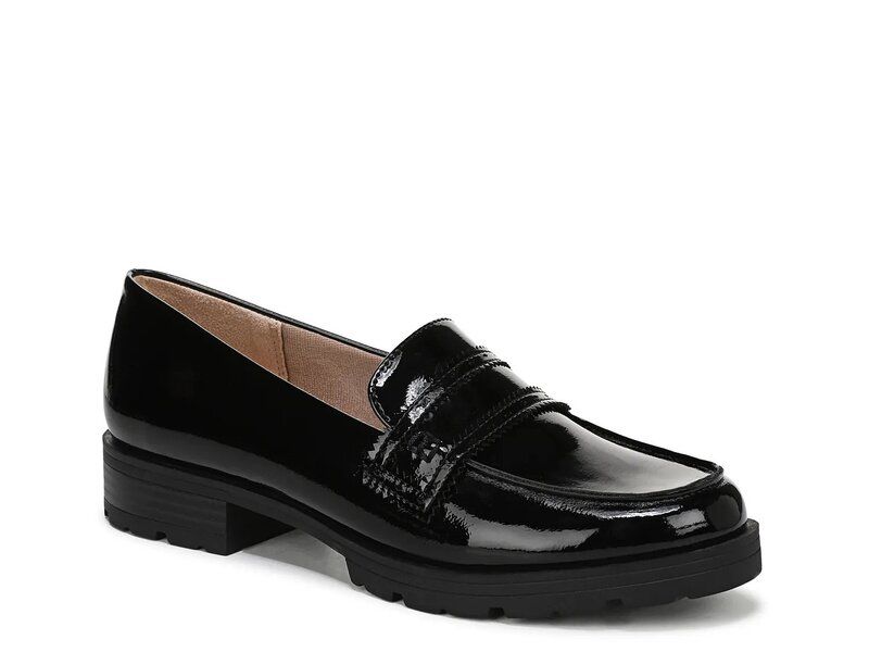 ライフストライド レディース シューズ スリッポン・ローファー LifeStride London Penny Loafer Black Patent ブラック