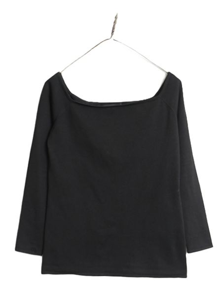ブラックレーベル ラルフローレン オフショルダー カットソー レディース L / ポロ シルク ストレッチ 混 ボートネック トップス 無地 黒