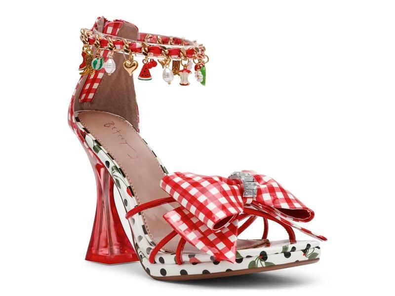 ベッツィジョンソン レディース シューズ サンダル Betsey Johnson Margret Sandal RedWhiteBlack ホワイト