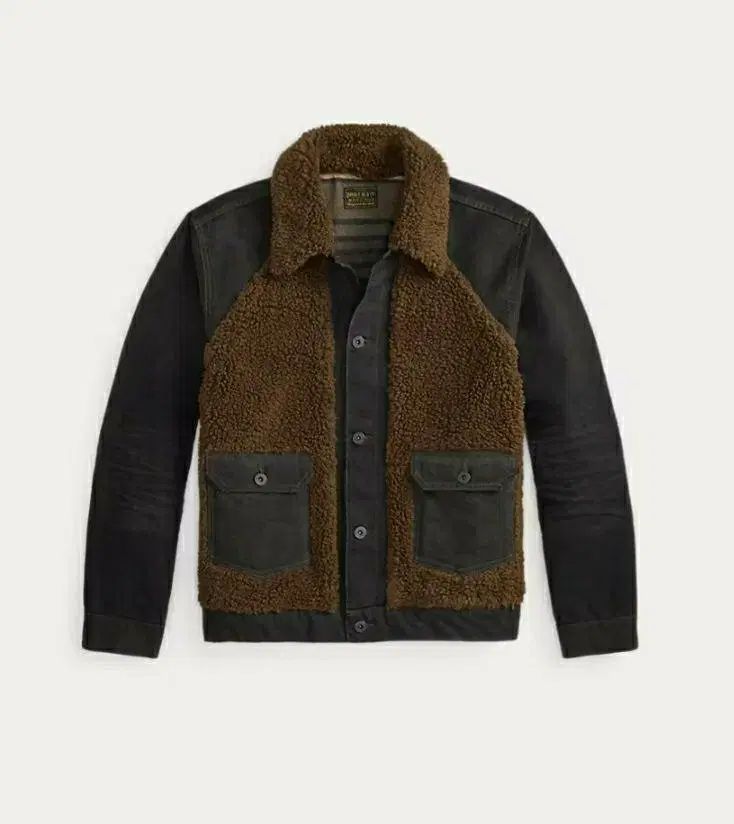 RRL(ダブルアールエル) LEE リー フリース パネル グリズリー ジャケット L XL
