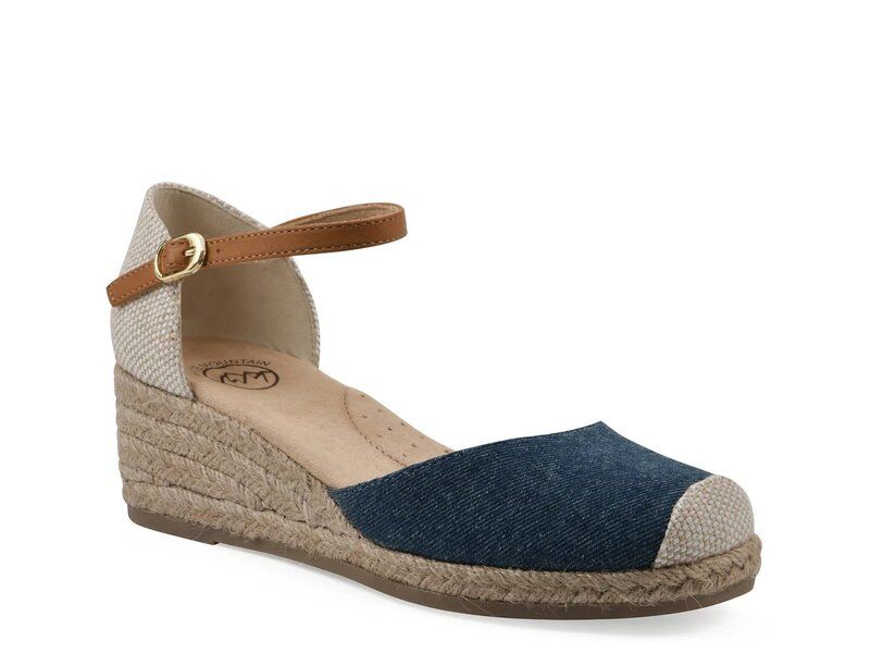 ホワイトマウンテン レディース シューズ パンプス White Mountain Maintain Espadrille Wedge Pump Dark Denim Blue デニム
