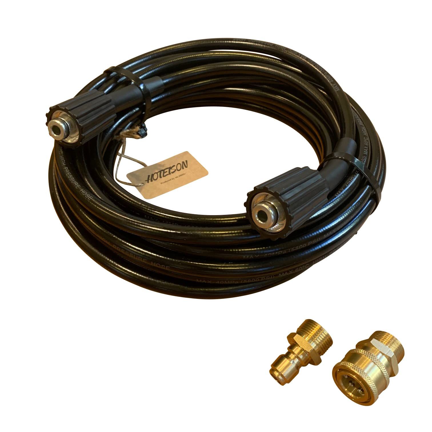 〈HOTEISON〉高圧洗浄機 ホース 延長 10m リョービ アイリス ほか 軸心径 15mm ワンタッチカプラー付属 高圧ホースの 延長 交換 に！e 1c21c2b8