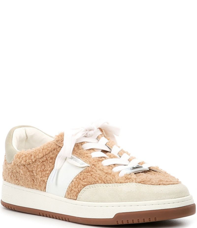 サムエデルマン レディース ボトムス カジュアルパンツ スニーカー スエード レース Circus NY by Sam Edelman Vance Faux Shearling Suede Lace Up Sneakers Dark BlondeWarm Wh