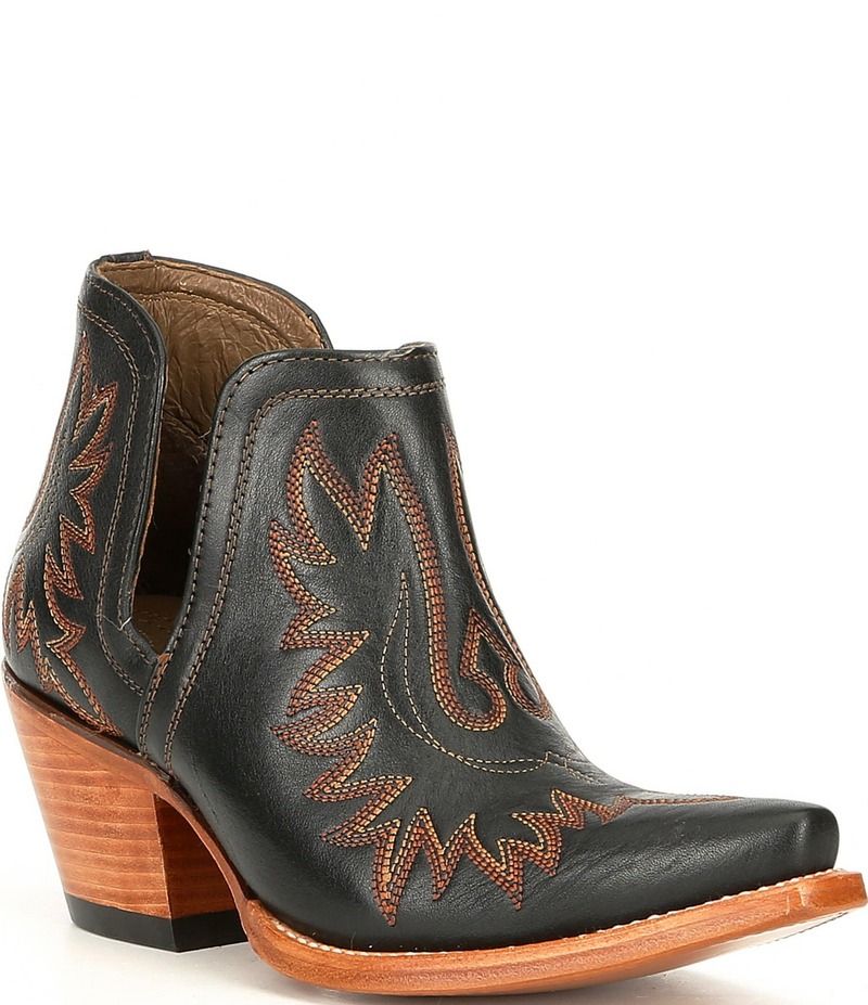 アリアト レディース シューズ ブーツ・レインブーツ レザー ヒール Ariat Dixon Leather Block Heel Western Booties Brooklyn Black ブラック