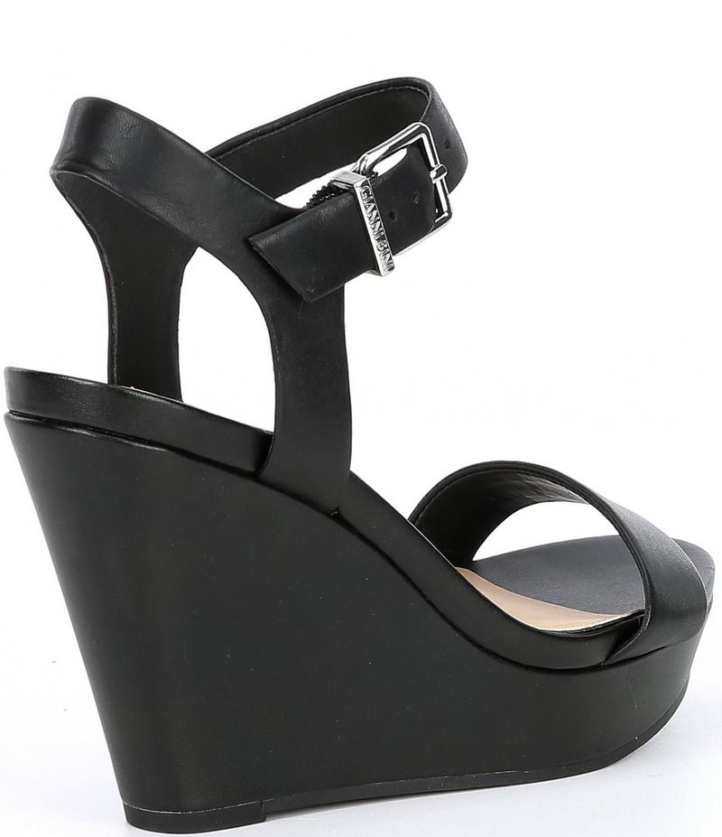 ジャンビニ レディース シューズ サンダル プラットフォーム レザー Gianni Bini Telmma Leather Family Matching Platform Wedge Sandals Black ブラック