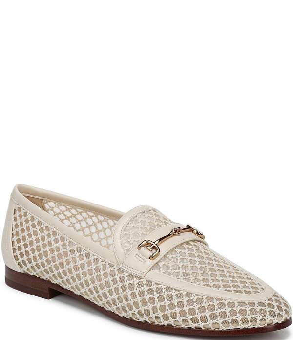 サムエデルマン レディース シューズ スリッポン・ローファー メッシュ Sam Edelman Loraine Woven Mesh Bit Buckle Loafers Modern Ivory アイボリー