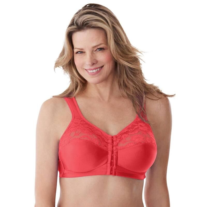 コンフォート チョイス レディース アンダーウェア ブラジャー プラスサイズ Comfort Choice Womens Plusizeasy Enhancer FrontClose Wireless Bra Soft Geranium