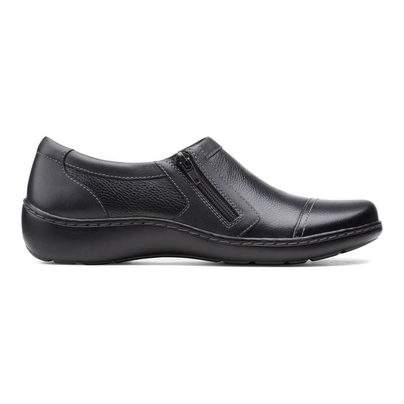 クラークス レディース シューズ サンダル ローファー Clarks Cora Giny Womens Loafers Black ブラック