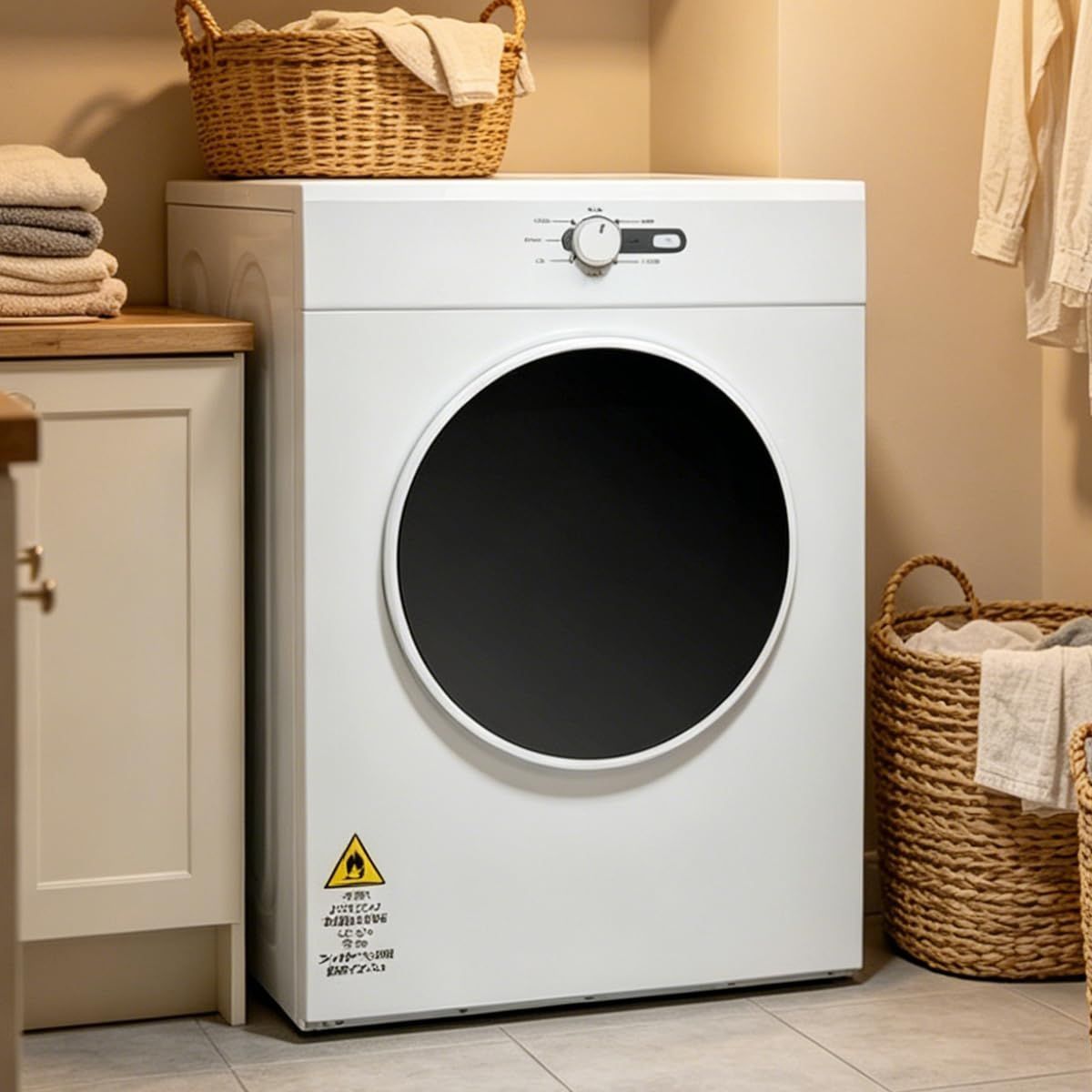 【人気商品】大型 9kg 衣類乾燥機 家庭用 大容量 乾燥機 9キロ 除湿 自動モード コンパクト タイマー プログラムノブ操作 靴乾燥 高温除菌 湿気取り 布団乾燥機 ドラム式 梅雨 湿気 花粉 家庭用 ウール 完成品 (タイプ I、ホワイト)