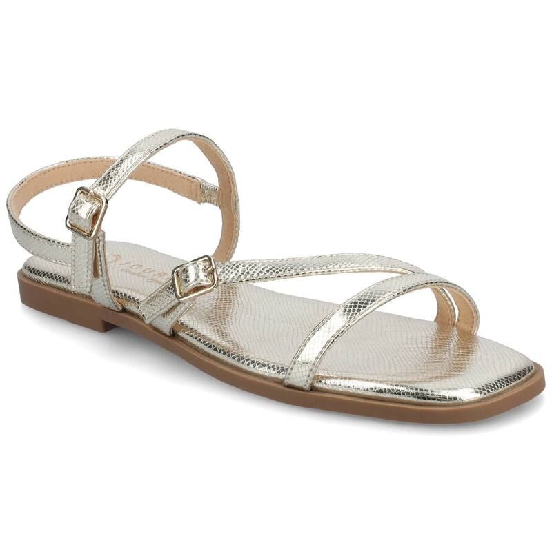 ジャーニー レディース シューズ サンダル アンクル Journee Brianna Womens Ankle Strap Sandals Champagne Lizard シャンパン