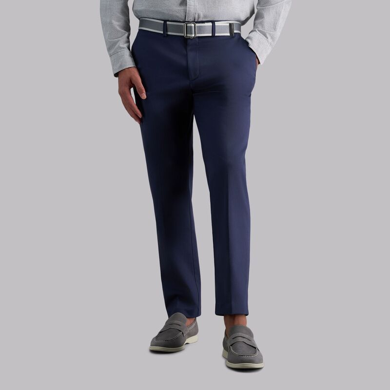 ハガー メンズ ボトムス カジュアルパンツ Mens Haggar Iron Free Premium Khaki SlimStraight Fit Flat Front Perfect Fit Waistband Casual Pant Indigo Blu