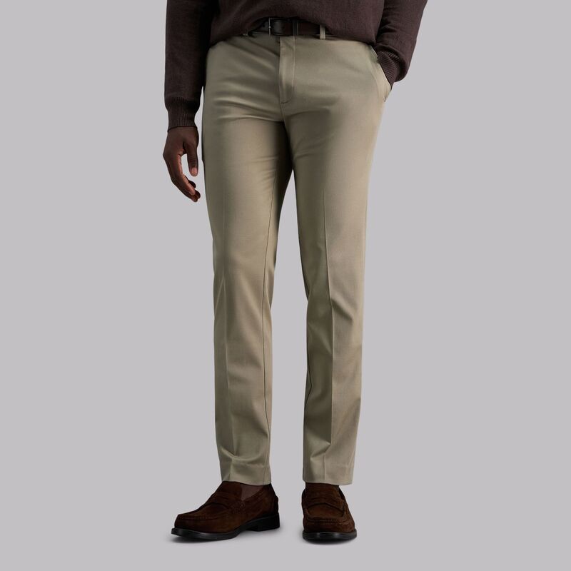 ハガー メンズ ボトムス カジュアルパンツ Mens Haggar Iron Free Premium Khaki SlimStraight Fit Flat Front Perfect Fit Waistband Casual Pant Medium Kha