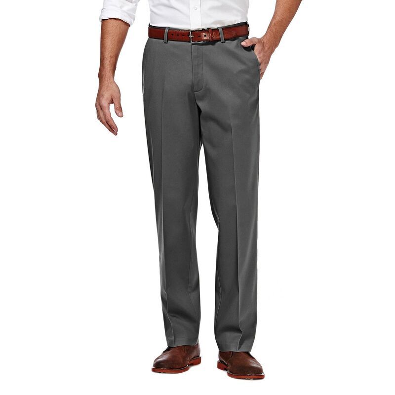 ハガー メンズ ボトムス カジュアルパンツ Men s Haggar Premium NoIron Khaki Super Flex WaistraightFit Stretch FlatFront Pants Dark Gray グレー