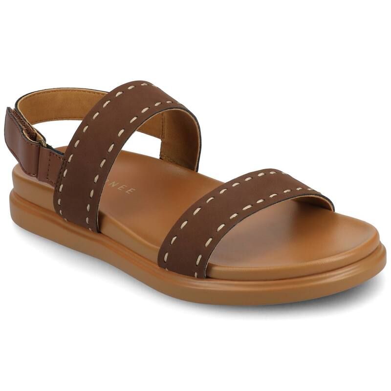 ジャーニー レディース シューズ サンダル Journee Milie Womens Multi Strap Sandals Brown ブラウン