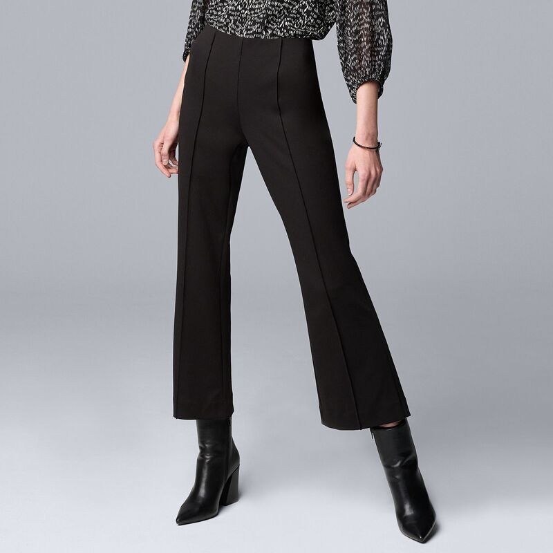 ヴェラウォン レディース ボトムス カジュアルパンツ Womensimply Vera Wang Pintuck Ponte Kick Flare Pants Black ブラック