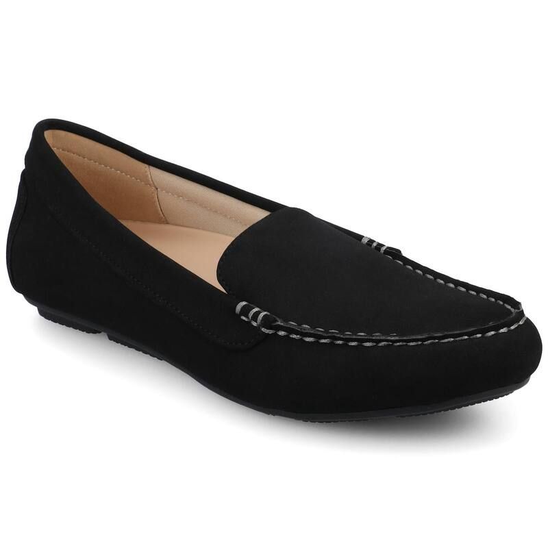 ジャーニー レディース シューズ スリッポン・ローファー Journee Oreta Medium and Wide Width Womens Flexible Round Toe Loafers Black ブラック