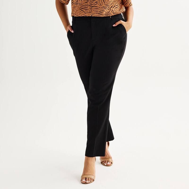 ナインウェスト レディース ボトムス カジュアルパンツ ブーツカット プラスサイズ ブーツ Plusize Nine West Barely Bootcut Pants Black ブラック