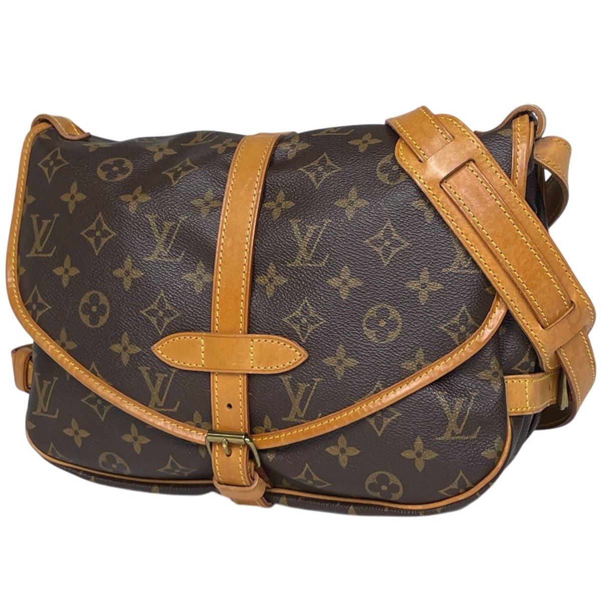 ルイ・ヴィトン Louis Vuitton ソミュール30 斜め掛け ショルダーバッグ モノグラム ブラウン M42256 レディース 【中古】