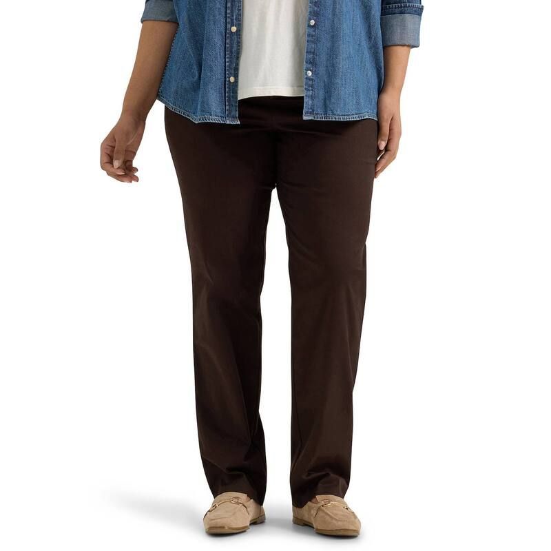リー レディース ボトムス カジュアルパンツ プラスサイズ Plusize LeeR WrinkleFree Pants Espresso