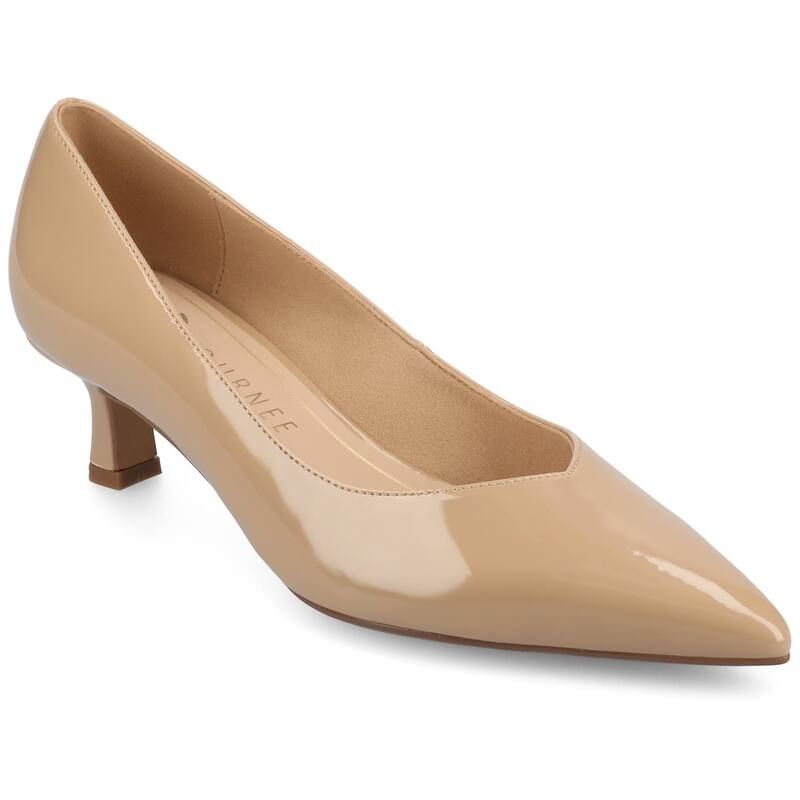 ジュルネ コレクション レディース シューズ パンプス ヒール Journee Collection Pammie Medium and Wide Width WomenslipOn Kitten Heel Pumps Tan Patent タン
