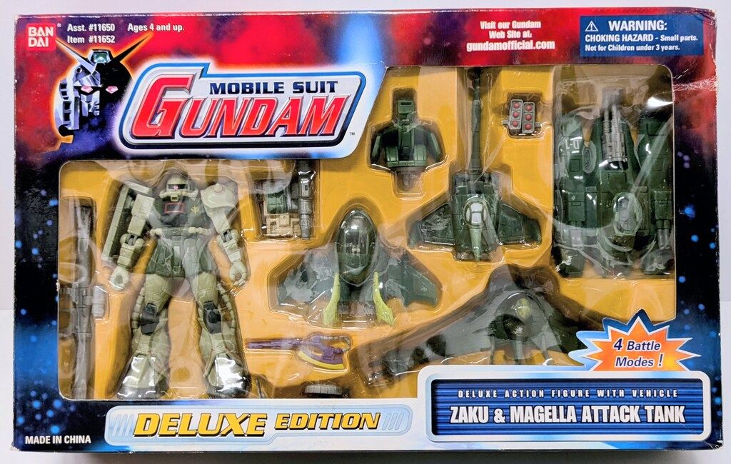 バンダイ DELUXE EDITION DELUXE ACTION FIGURE WITH VEHICLE MOBILE SUIT GUNDAM ZAKU&MAGELLA ATTACK TANK（内箱黄色）