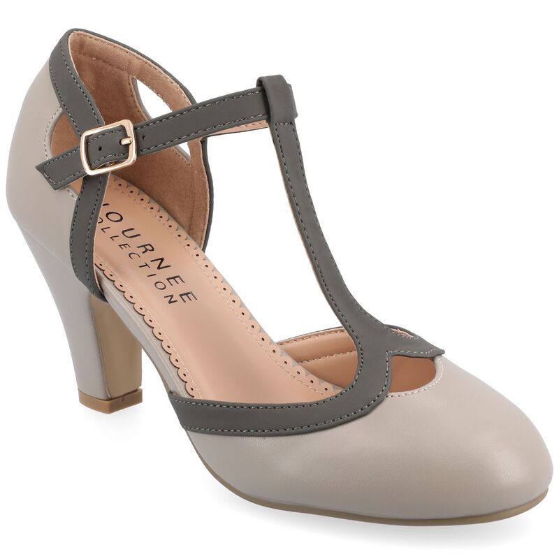 ジュルネ コレクション レディース シューズ パンプス ヒール Journee Collection Olina Womens Mary Jane Heels Gray グレー